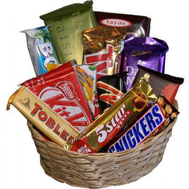 gift basket of assorted chocolates